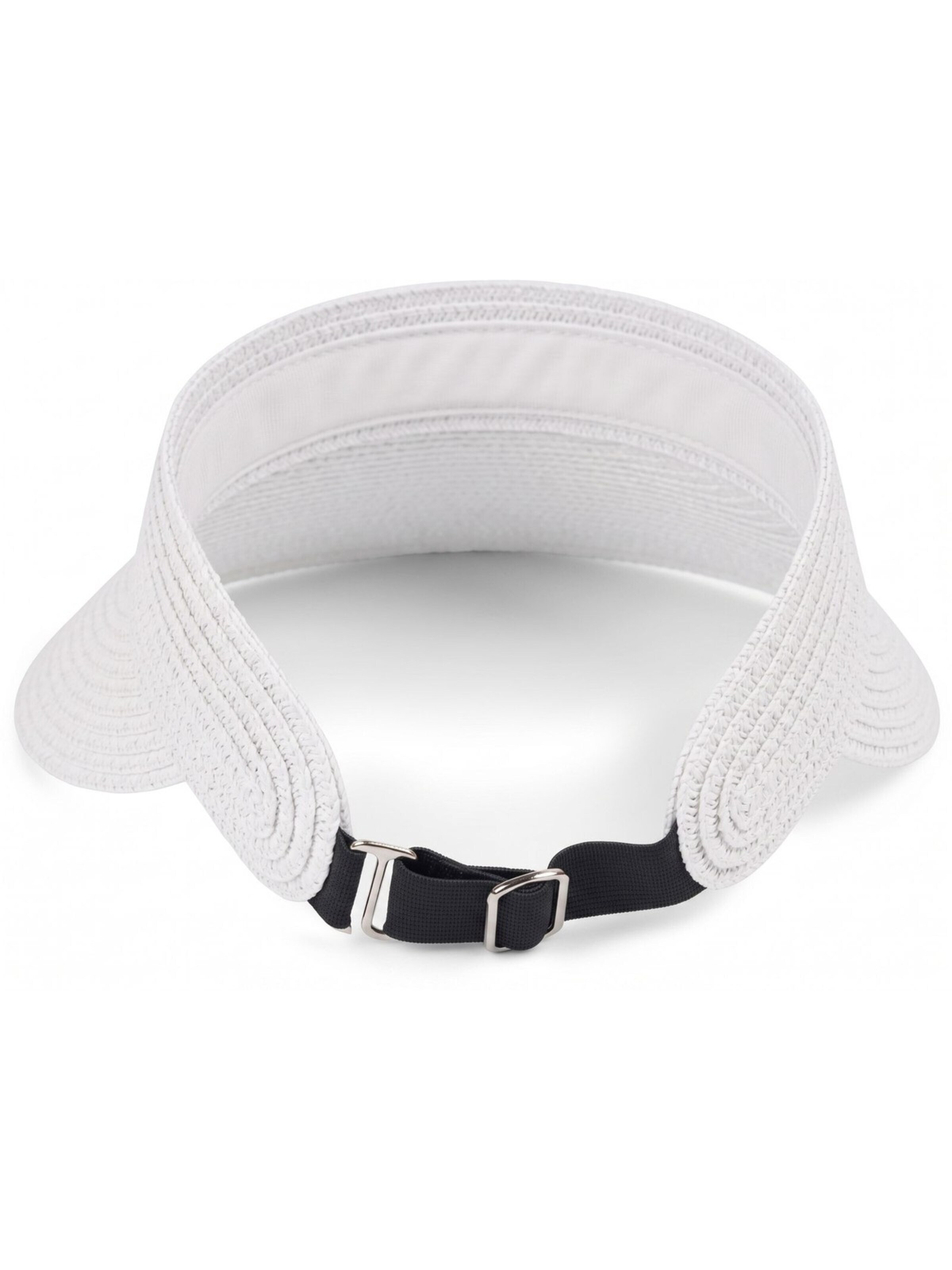styleBREAKER Cap 'Papierstroh Visor Cap Einfarbig' in White