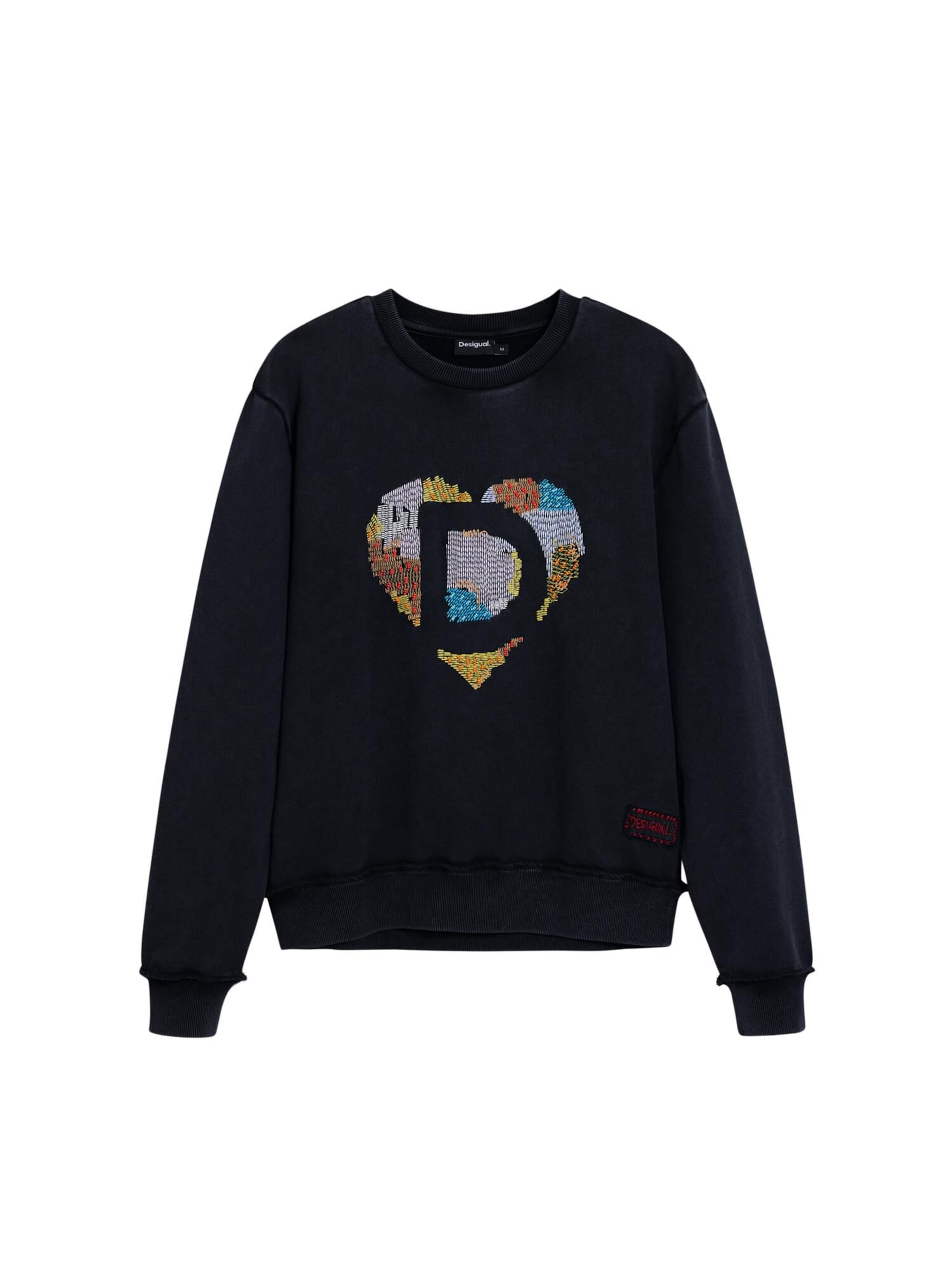 Desigual Sweatshirt in gelb / hellgrau / schwarz, Produktansicht