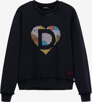 DesigualSweater majica - crna boja: prednji dio