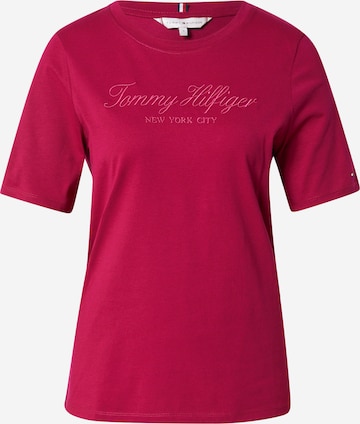 T-shirt TOMMY HILFIGER en rouge : devant