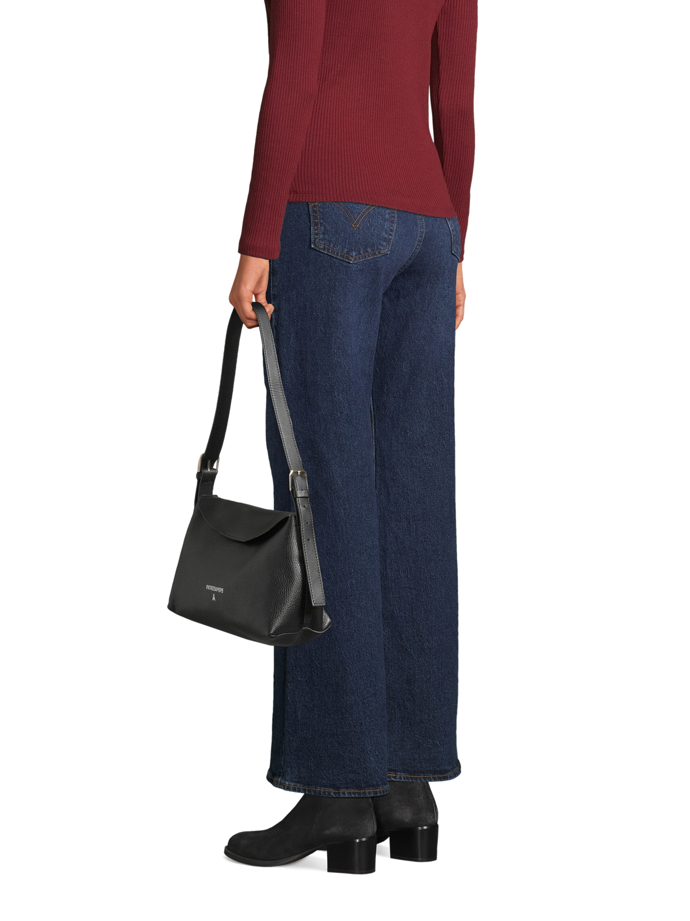 PATRIZIA PEPE Наплечная сумка в Черный: спереди