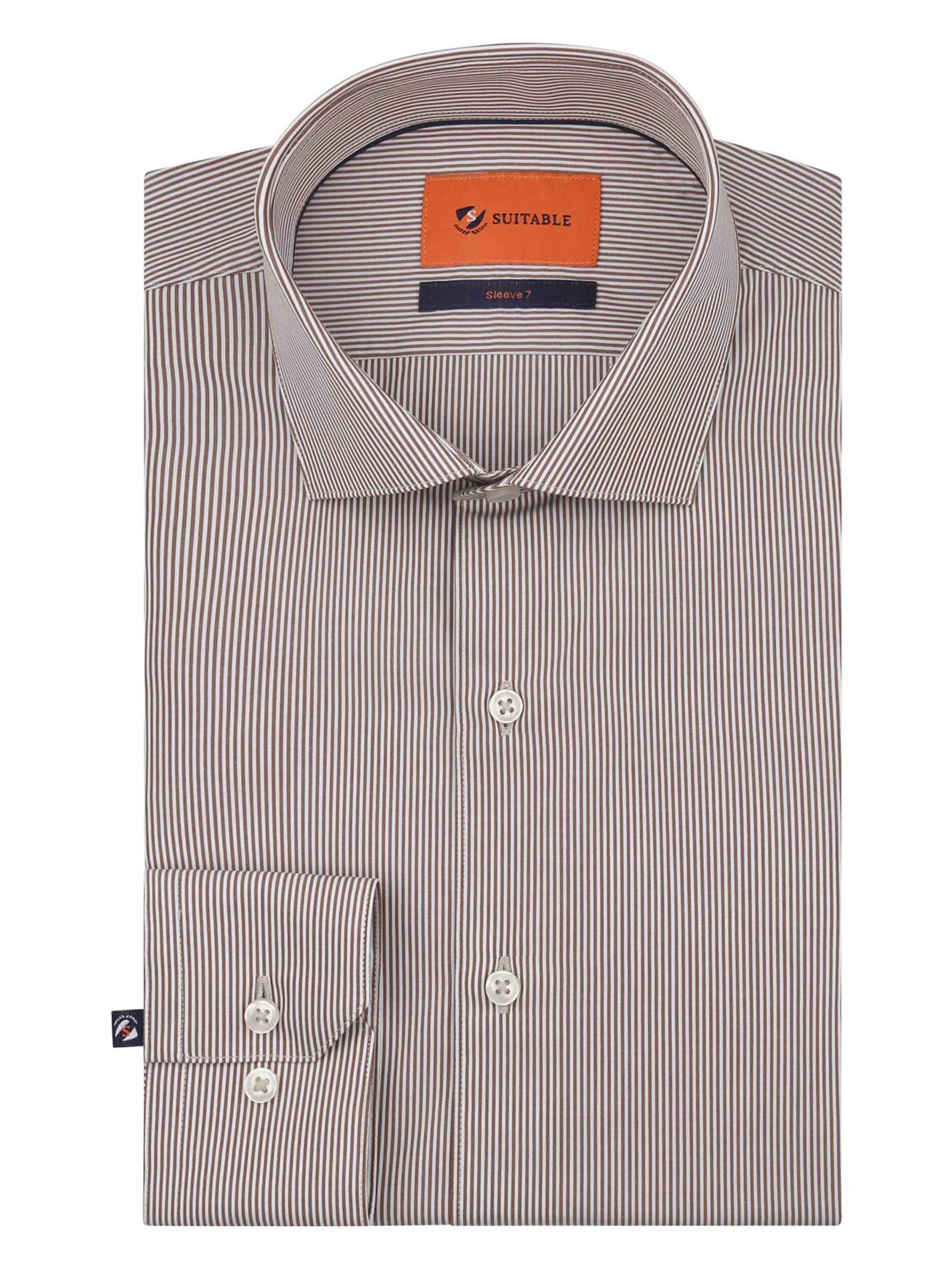 Suitable Slim fit Button Up Shirt in Brown