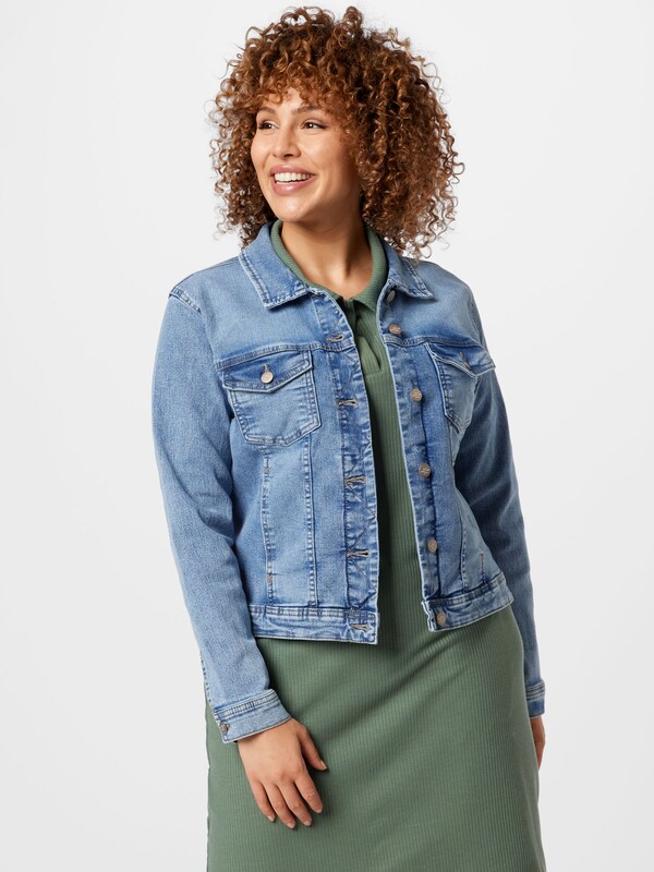 ONLY Carmakoma Between-Season Jacket 'Wespa' in Blue Denim