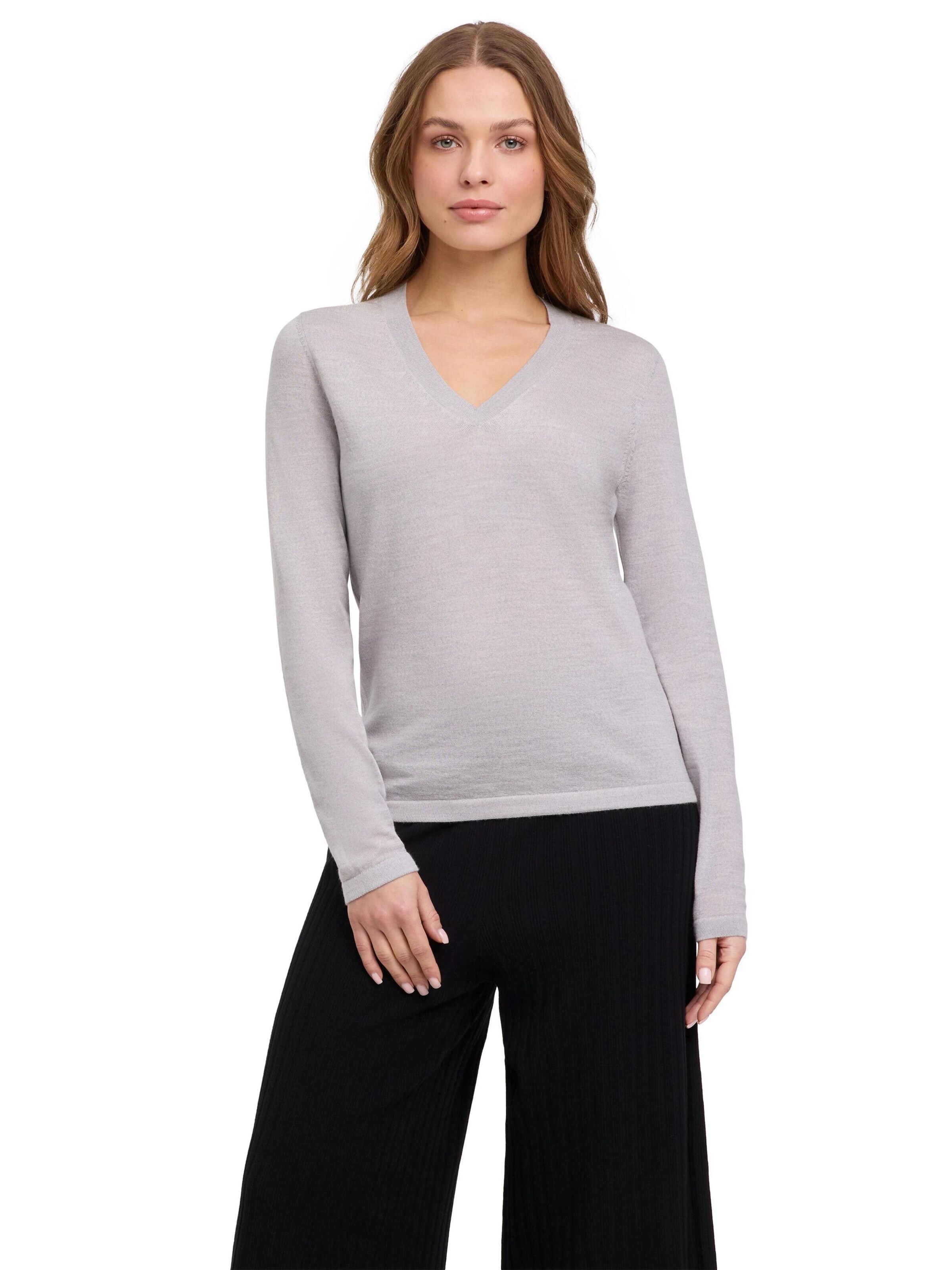 FALKE Pullover 'Pure Merino Wool'‌‌‌‌‌‌‌‌ in Grau: Vorderseite