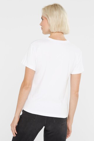 SENSES.THE LABEL Basic T-Shirt aus Interlock-Jersey in Weiß
