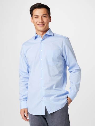 SEIDENSTICKER - Ajuste regular Camisa de negocios en azul: frente