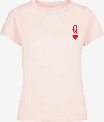 Maglietta 'Hugs & Love - Queen of Hearts' di Merchcode in rosa: frontale
