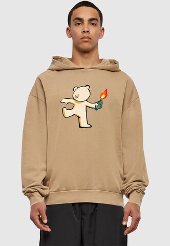 Merchcode Sweatshirt in Bruin: voorkant