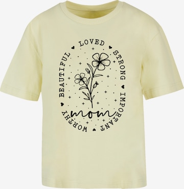 F4NT4STIC Shirt 'Mothers Day Black Art Print for Mom Best Mom Ever' in Yellow: front