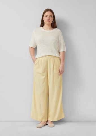 Wide Leg Pantalon QS en jaune : devant