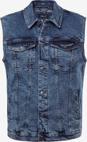 Men Plus Weste in Blau: Vorderseite