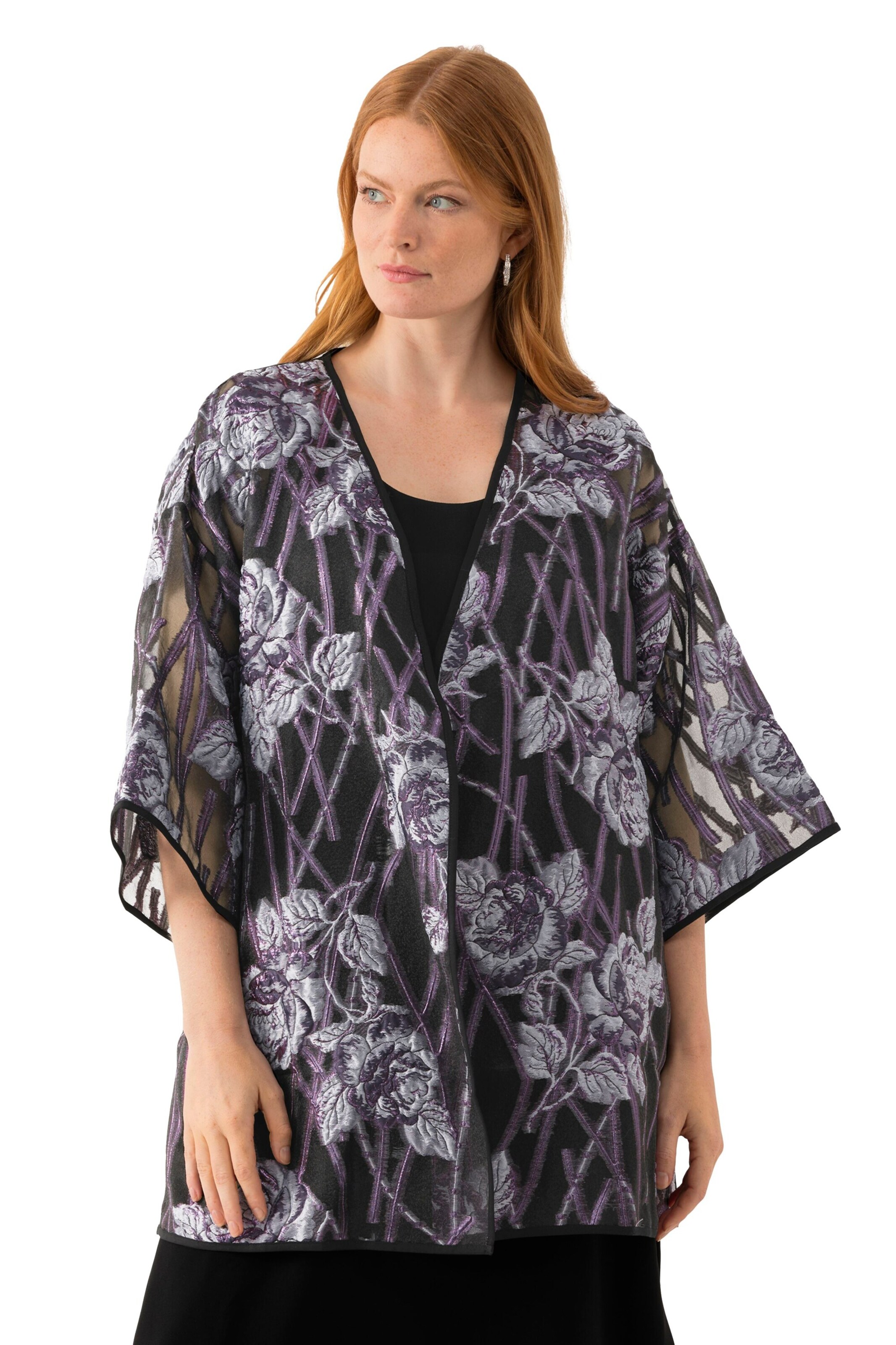 Ulla Popken Kimono in Lila: Vorderseite