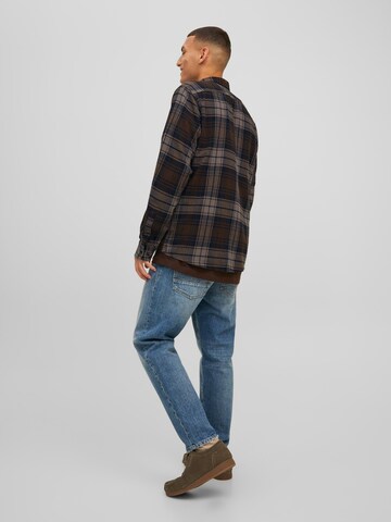 JACK & JONES Regular fit Overhemd 'WILLY' in Bruin