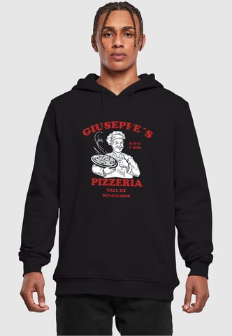 MT Men Sweatshirt 'Giuseppe's Pizzeria' in Black: front