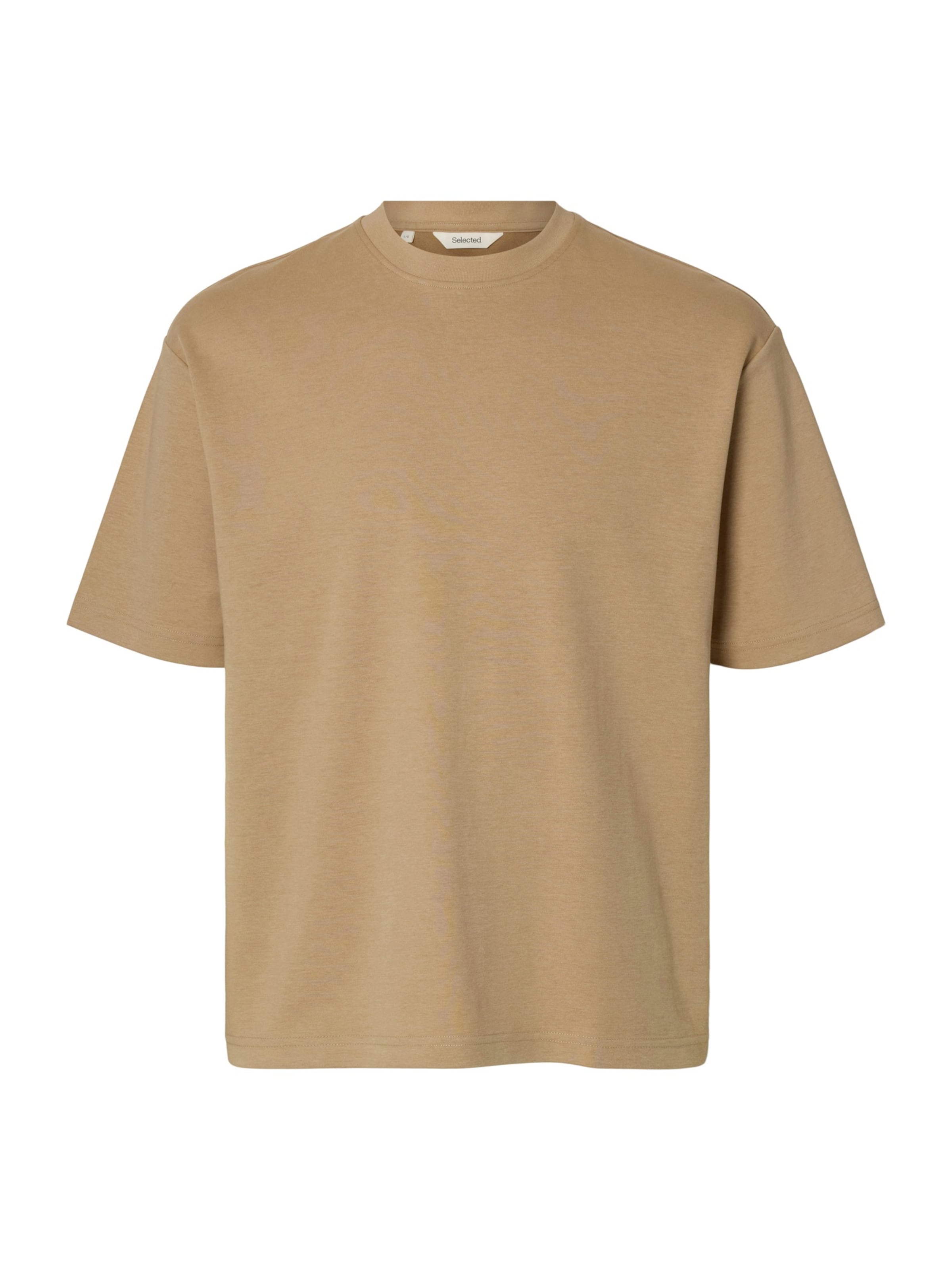 SELECTED Тениска 'SLHOSCAR' в кафяво: отпред
