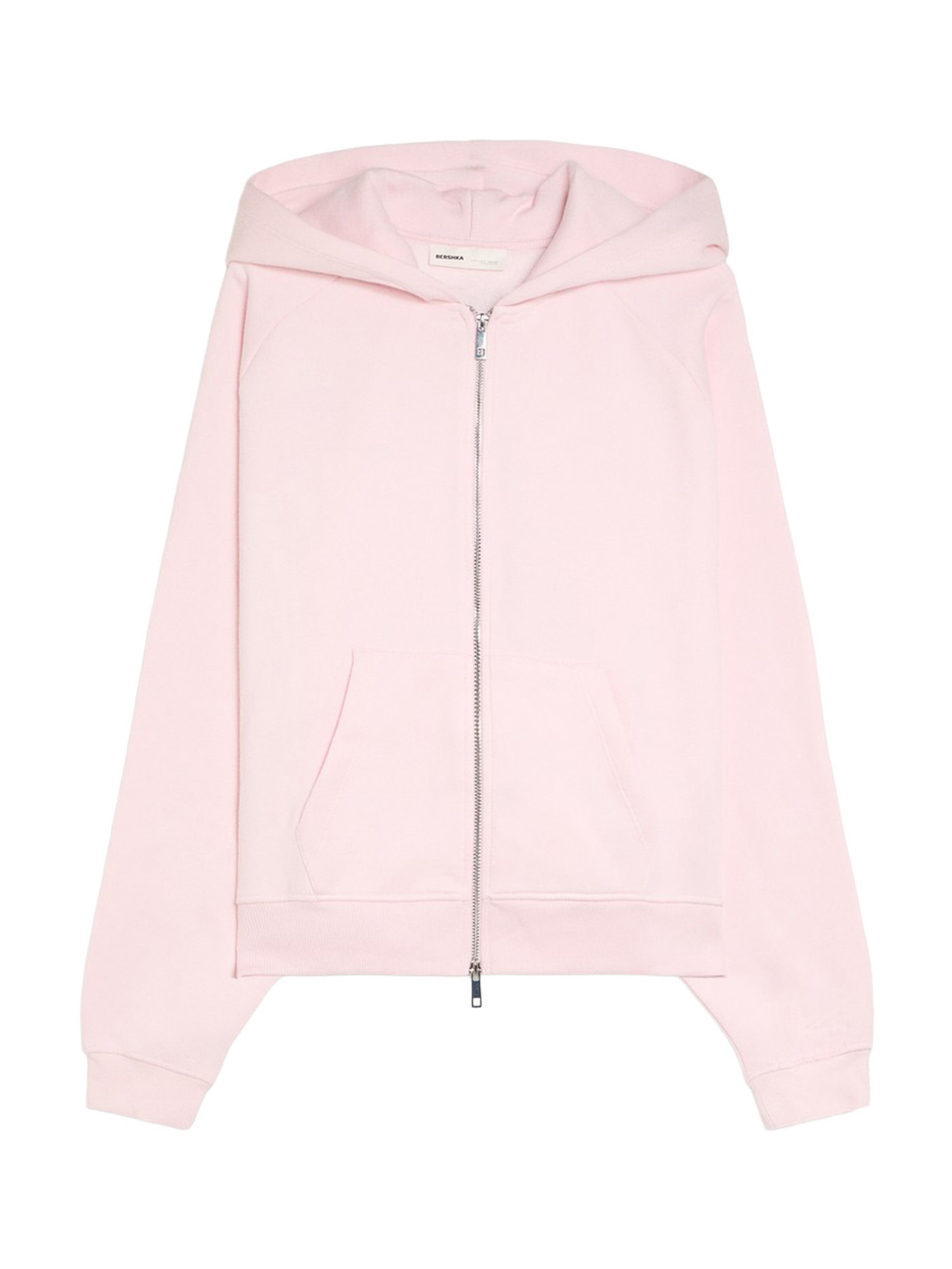 Bershka Sweat jacket in Pink: front