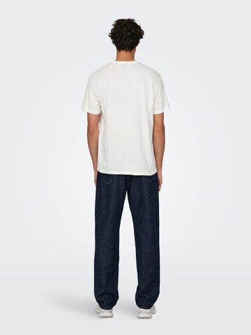 Only & Sons - Camisa 'LENNY LIFE' em branco