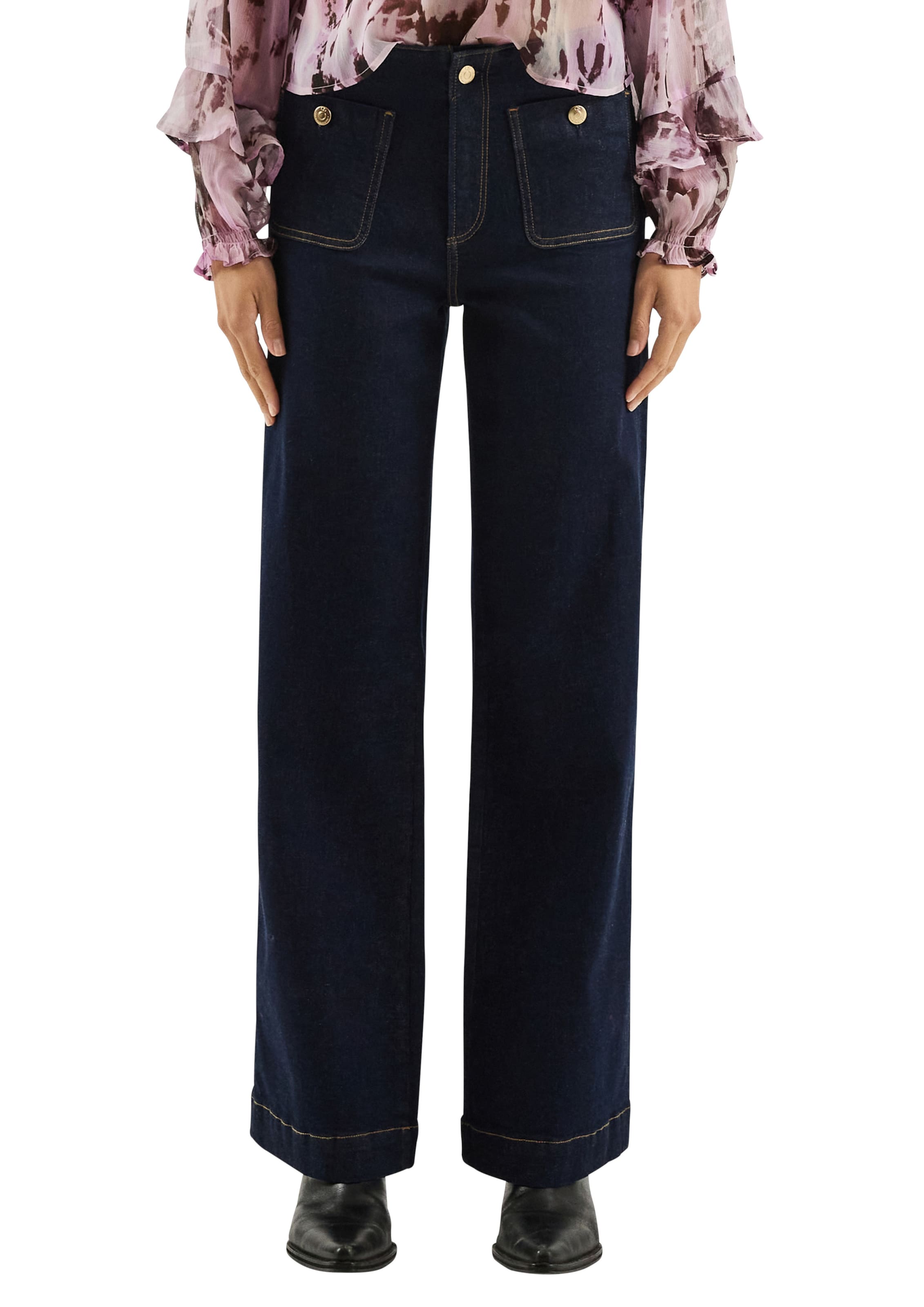 QS Wide leg Jeans 'Catie' in Blue: front