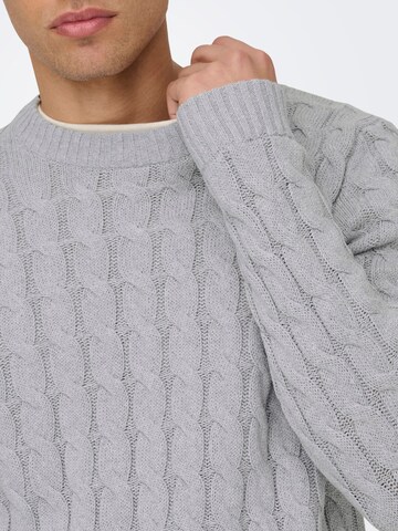Only & Sons Pullover 'ONSKicher' in Grau
