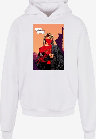 Merchcode Sweatshirt 'Grand New York' in Weiß: predná strana