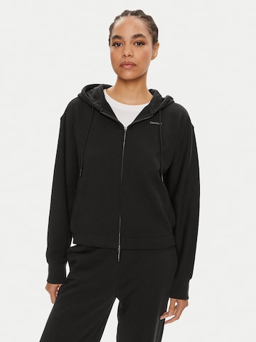 Calvin Klein - Sudadera con cremallera en negro: frente