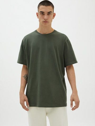 Pull&Bear Koszulka w kolorze zielony: przód