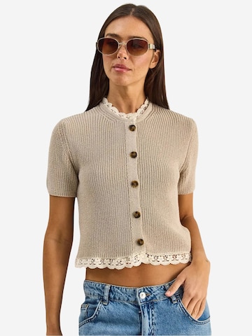 Cardigan Bianco Lucci en beige : devant