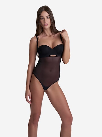 Bye Bra Shapingbody 'Forming Tulle WYOB Bodysuit' in Schwarz: Vorderseite