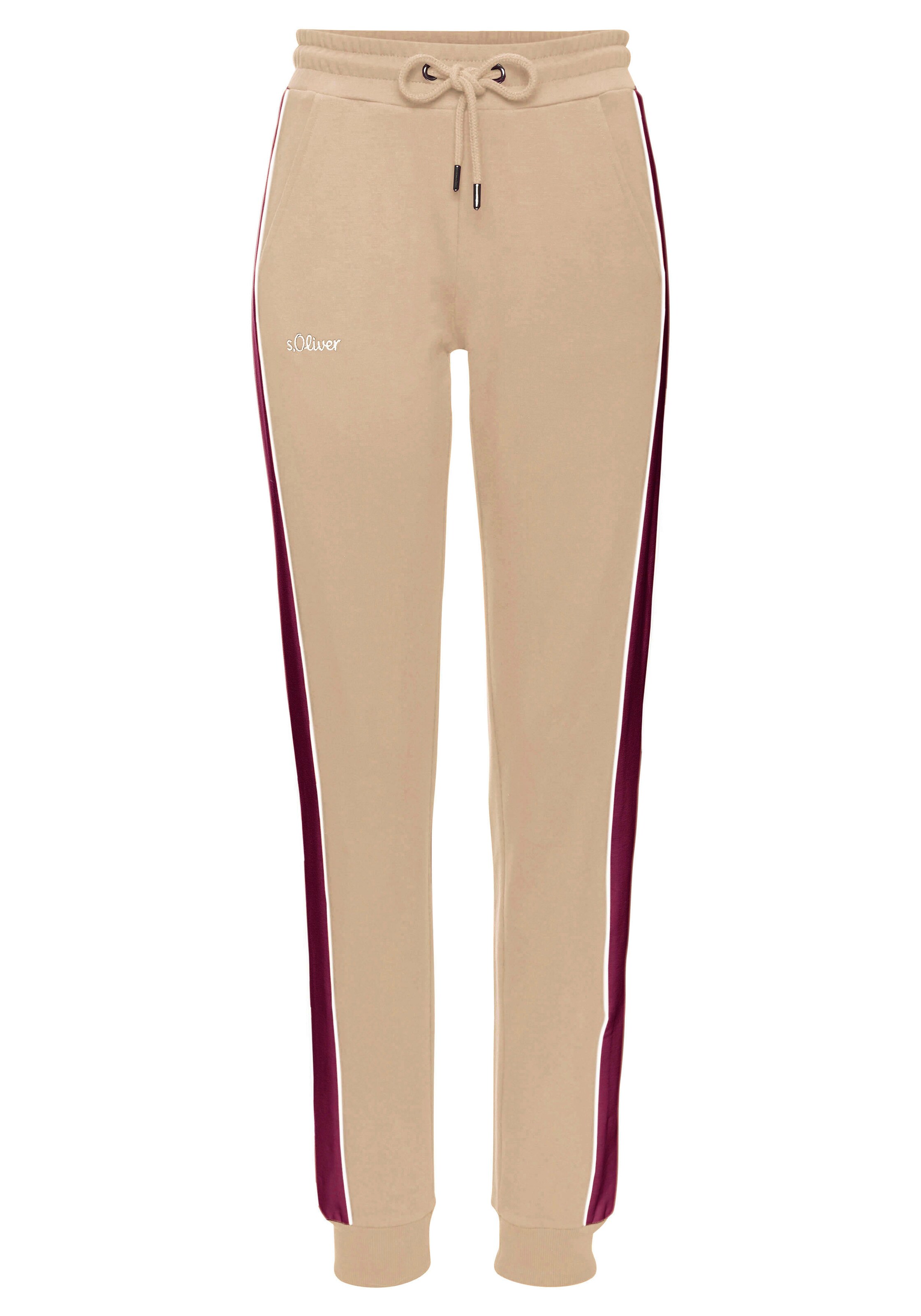 s.Oliver Tapered Nadrág - bézs: elől