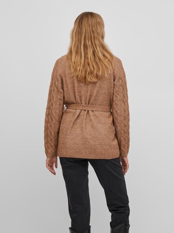 VILA Knit Cardigan 'ELLA' in Brown