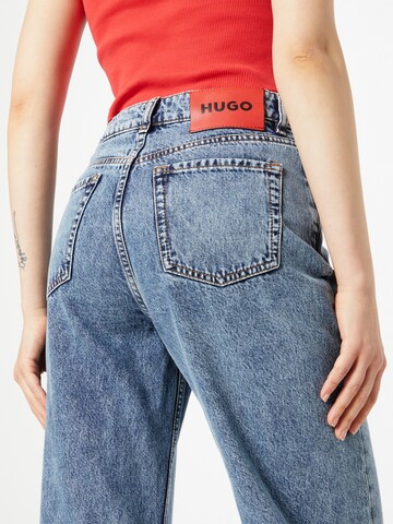 HUGO Red Wide Leg Jeans in Blau