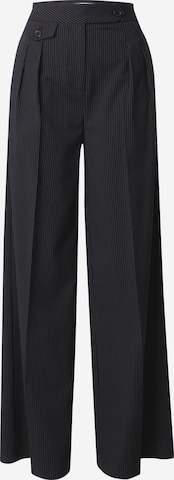 ABOUT YOU x Toni Garrn Wide leg Trousers with creases 'Linda' in Black: front