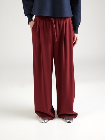 MSCH COPENHAGEN Wide leg Bandplooibroek 'Jalen Henrika' in Rood: voorkant