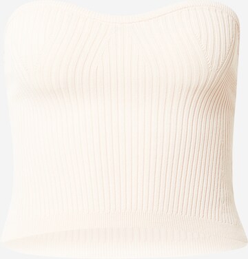 LENI KLUM x ABOUT YOU Knitted Top 'Charlie' in White: front