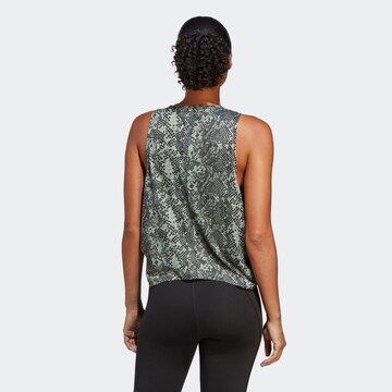 ADIDAS PERFORMANCE Спортивный топ 'Train Icons Allover Print' в Зеленый