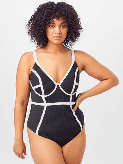 River Island Plus Plavky - černá / bílá, Model/ka