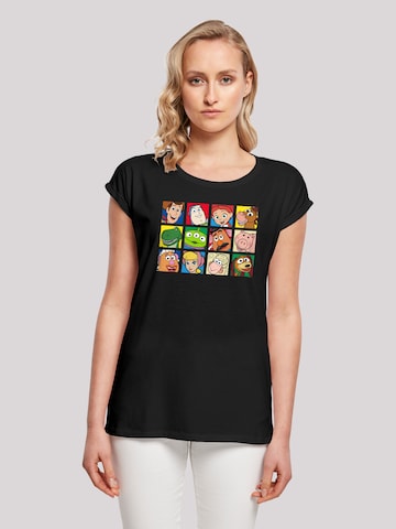 F4NT4STIC Shirt 'Disney Toy Story Character Squares' in Zwart: voorkant