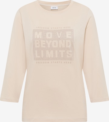 CECIL - Camiseta 'Hotfix' en beige: frente