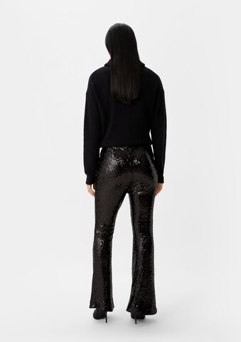 COMMA Flared Trousers in Black: back