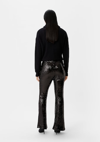 évasé Pantalon COMMA en noir : derrière