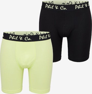 Phil & Co. Berlin Boxer shorts ' Long Boxer Briefs' in Black: front