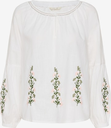 Cream Blouse 'Sara' in Wit: voorkant
