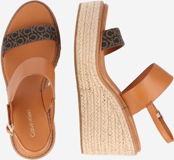 Calvin Klein Strap Sandals in Brown