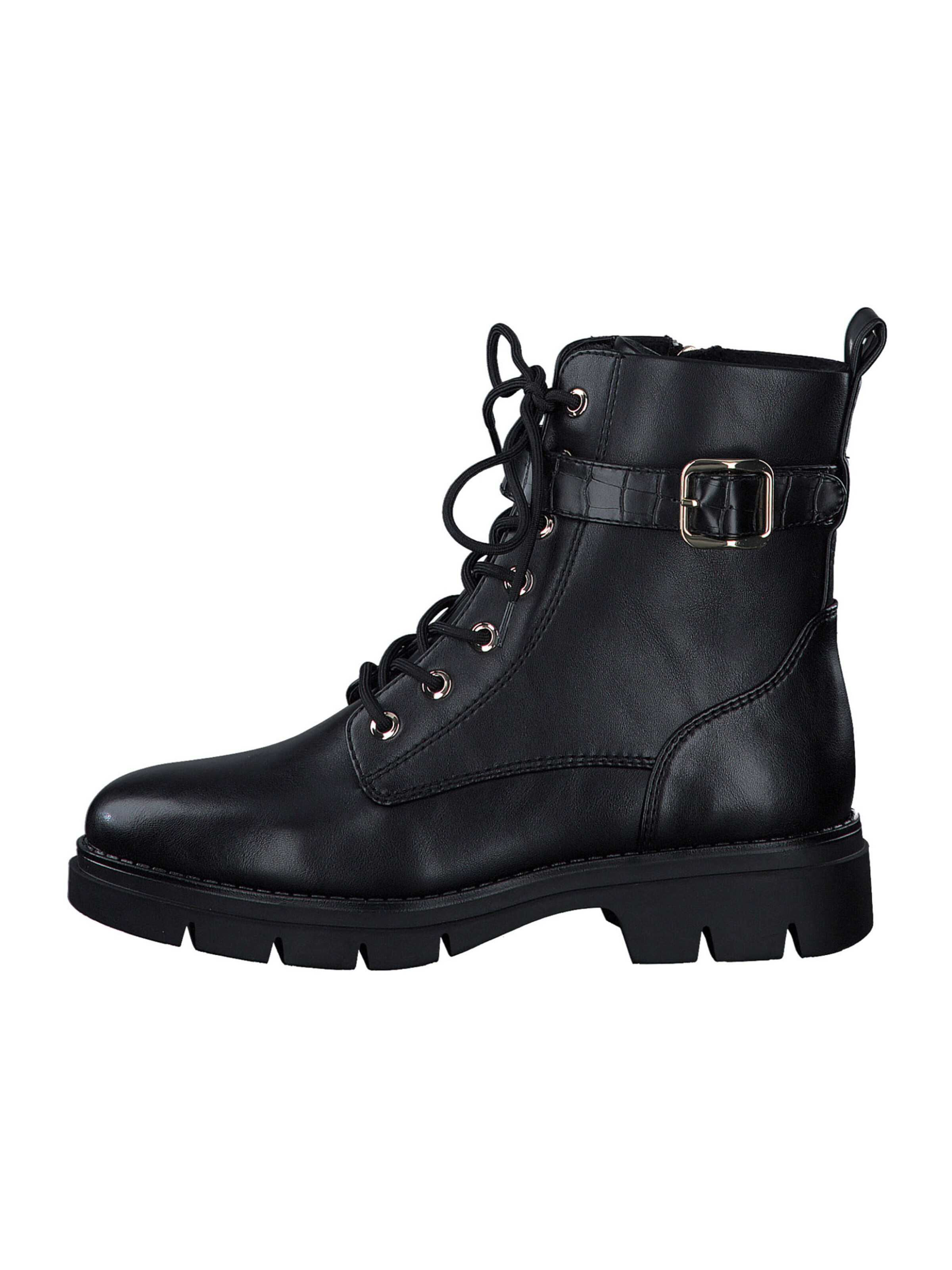 Tamaris Lace-Up Ankle Boots in Black