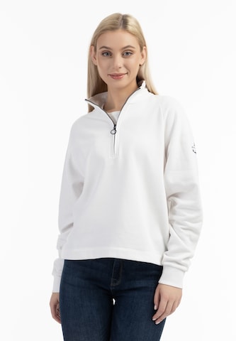 Sweat-shirt 'Bridgeport' DreiMaster Maritim en blanc : devant