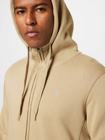 G-Star RAW - Ajuste regular Sudadera con cremallera 'Premium Core' en beige