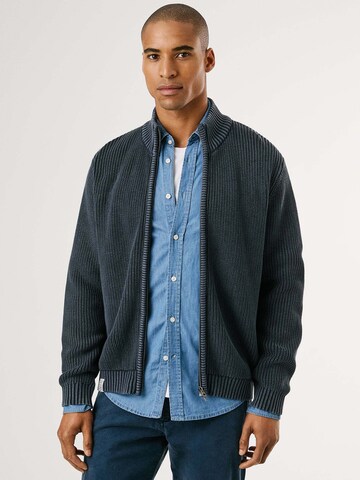 Pepe Jeans Knit cardigan 'PARKER ZIP' in Blue: front