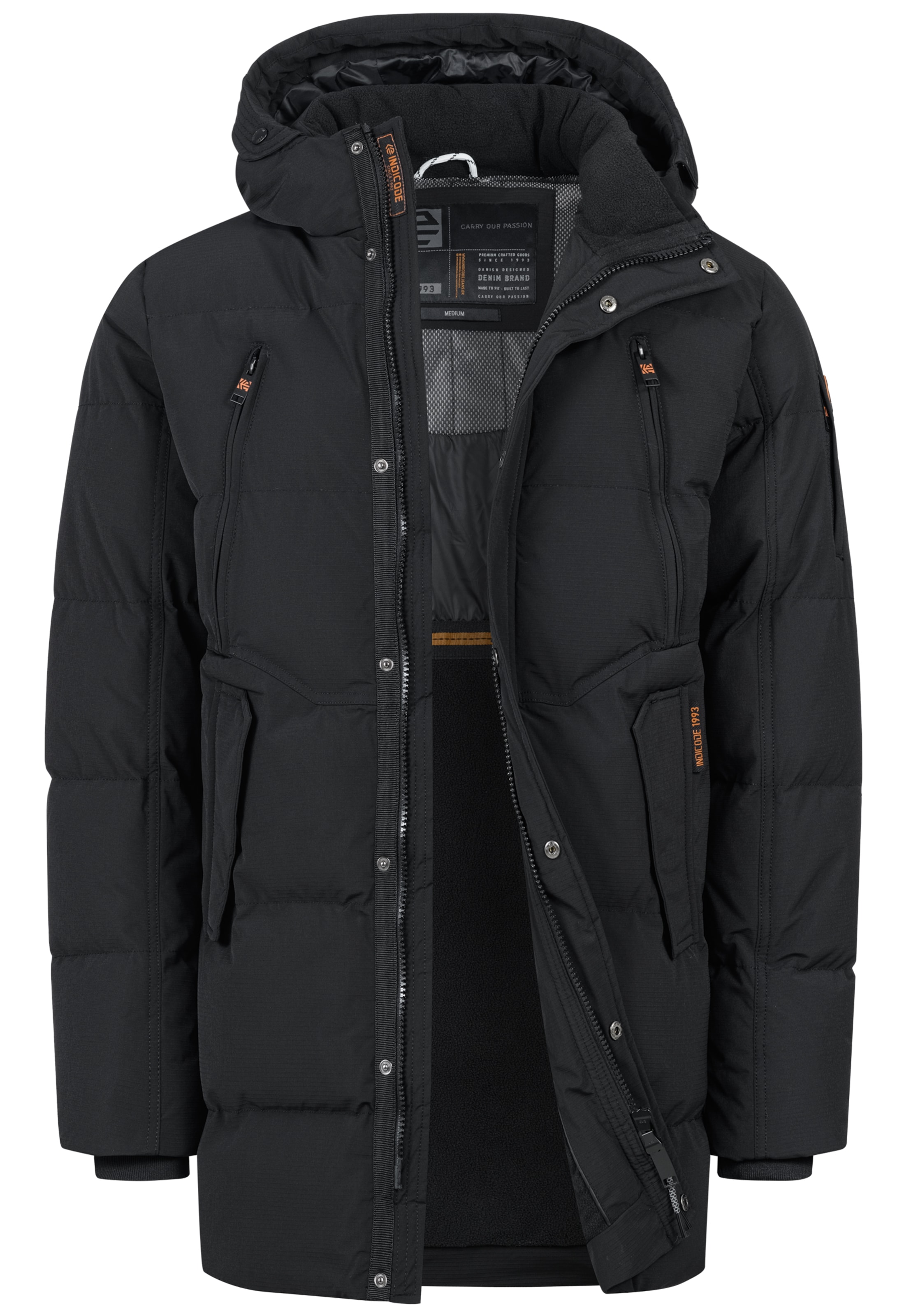 INDICODE JEANS Winterjacke 'INBoulton' in Schwarz: Vorderseite