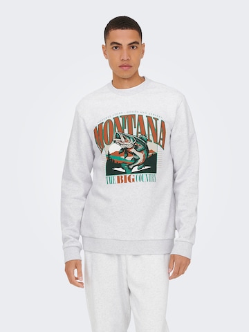 Sweat-shirt 'ONSCERES' Only & Sons en gris : devant