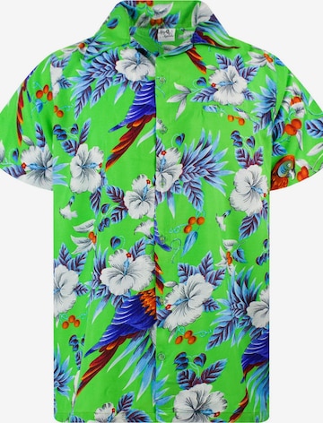 King Kameha Shirt 'Cherryparrot' in Grün: Vorderseite